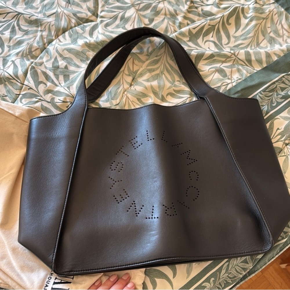 Stella McCartney Black Perforated Logo Tote